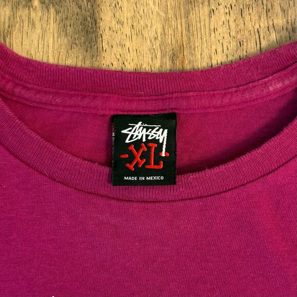 VTG Stussy x Marvel Graphic Shirt Super Heroes vs Villains Magenta Unisex XLarge - Picture 5 of 8